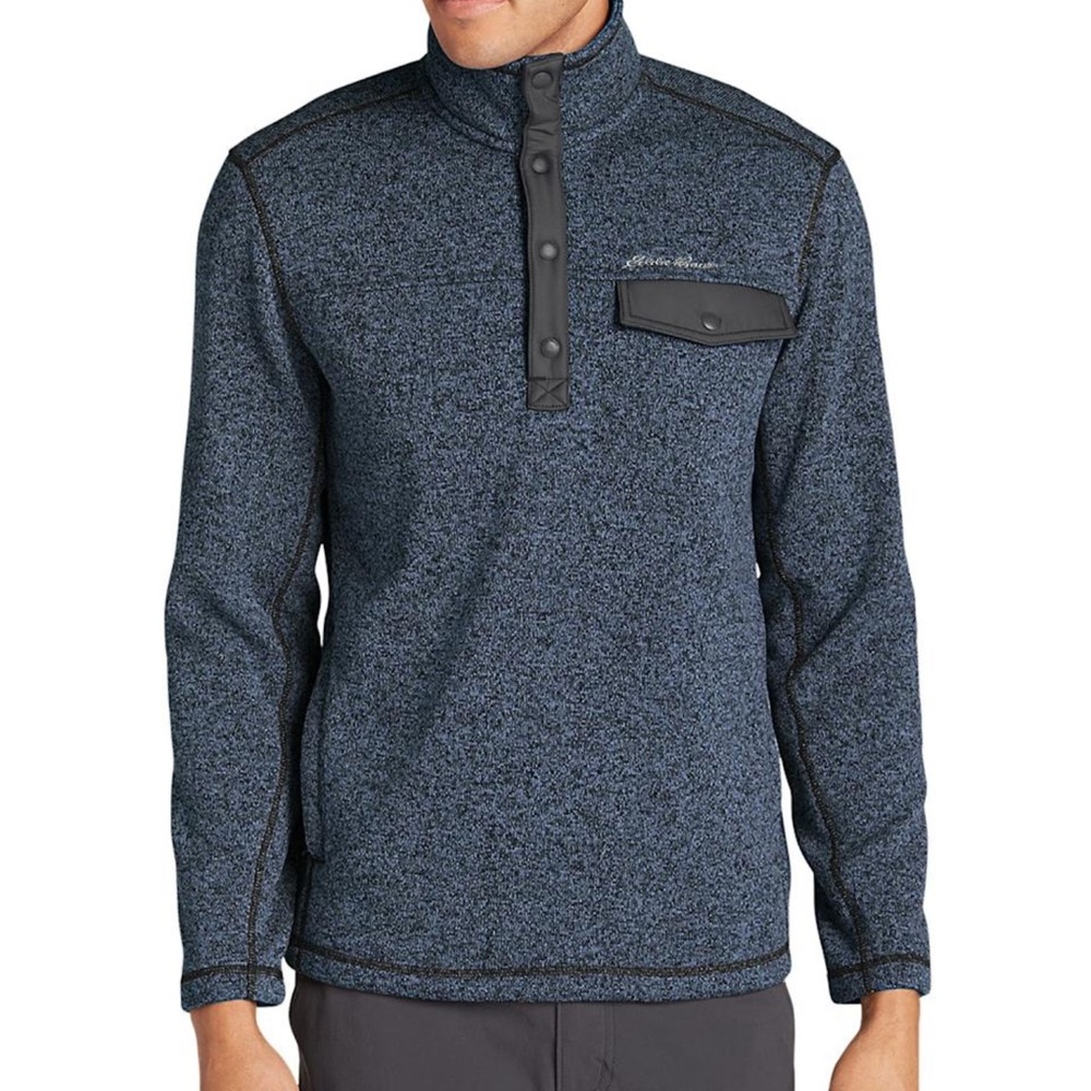 Eddie Bauer Navy Button-Up Sweater Size M NWT